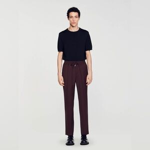 Sandro Wool Blend Jogger Style Trousers Sz Euro 38